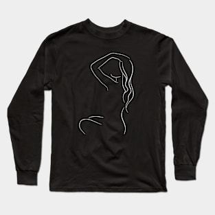 Female Body Outline Drawing - Elegant Elena Long Sleeve T-Shirt